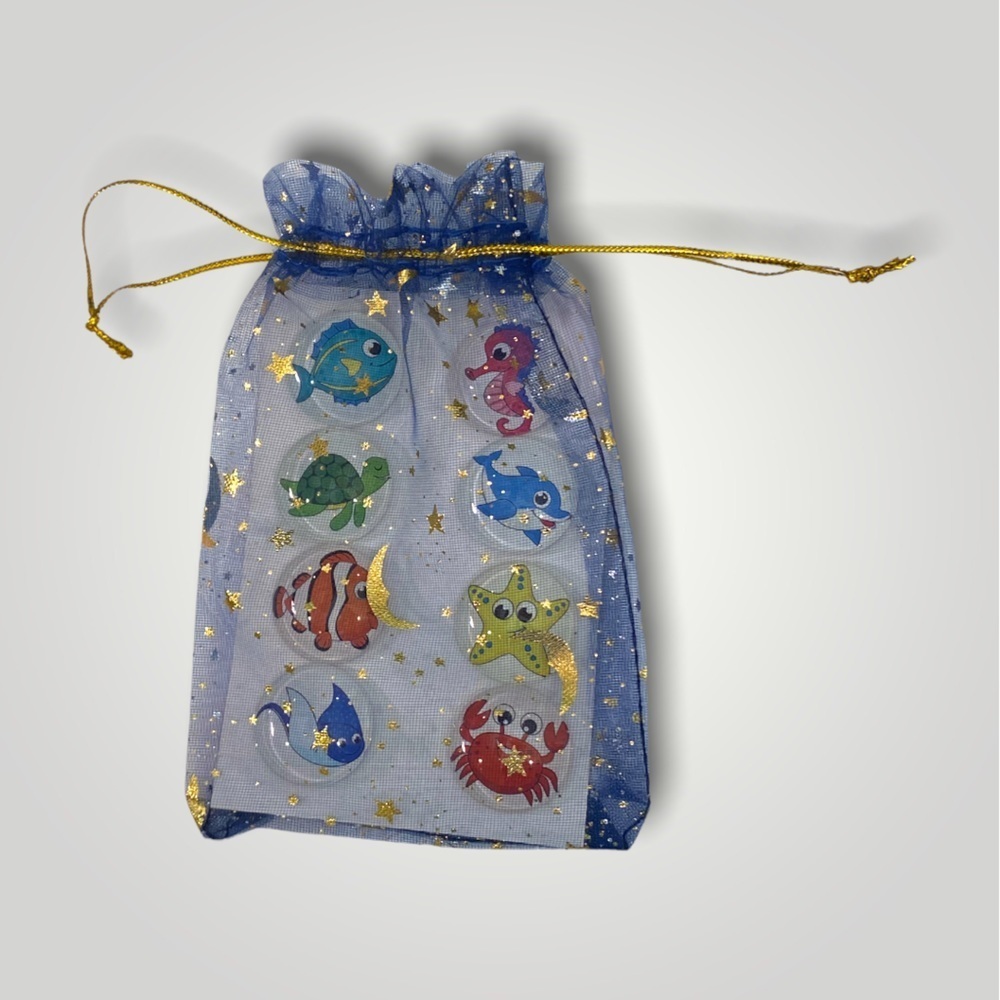 Set of 8 𝑯𝒂𝒏𝒅𝒎𝒂𝒅𝒆 Sea Animal Cabachon Magnets 1” Gift 🎁 Ocean - Picture 2 of 14